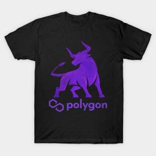 Bull Market Polygon Matic Coin To The Moon Crypto Token Cryptocurrency Wallet Birthday Gift For Men Women Kids T-Shirt